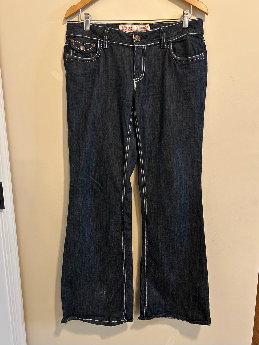 Mossimo Supply Co. Dark Indigo Flare Jeans with Contrast Stitching